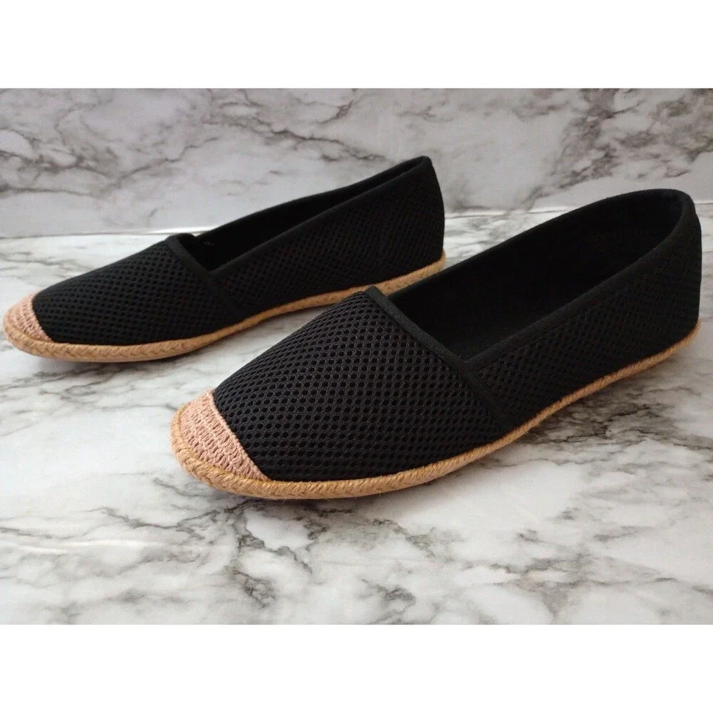 NIB Wanted Espadrille Black Slip On Shoes Size 8M